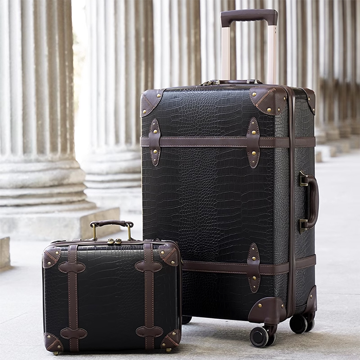 Retro luggage for men 28 inch large capacity travel suitcase 24 inch leather suitcase and 20 inch luggage case for women