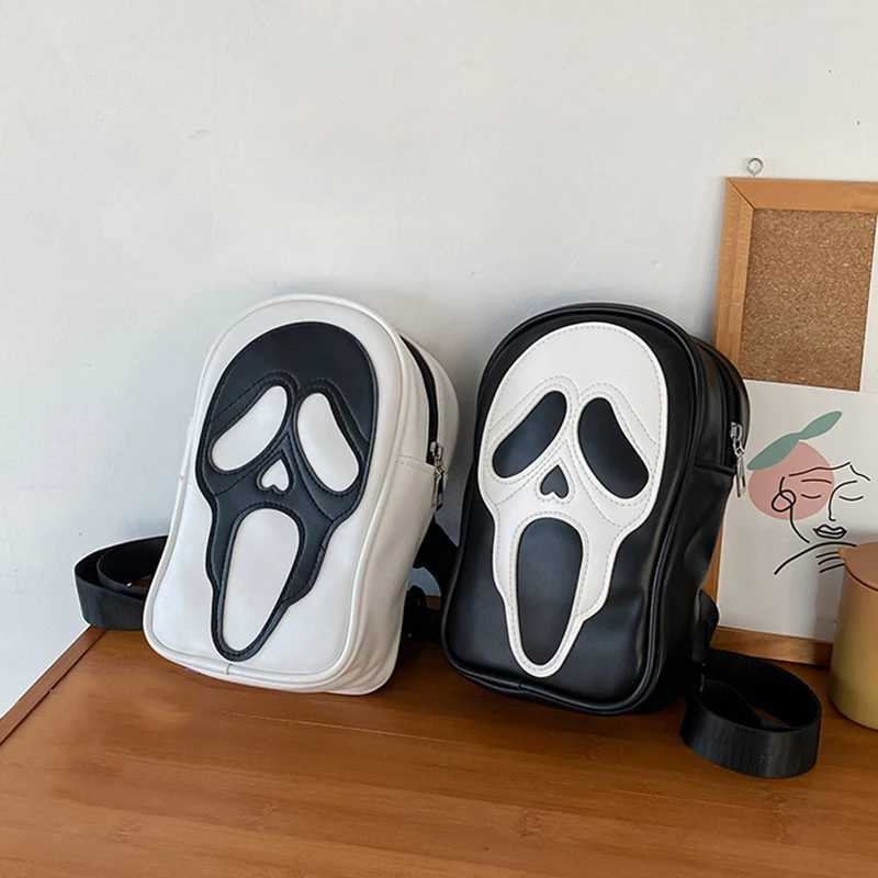 Halloween Ghost Bag Gothic Shoulder Bag Women Novelty Devil Skull Funny Bag PU Leather Crossbody Bag Handbags Purse