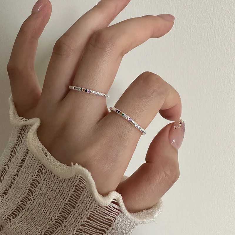 New in 925 Sterling Silver Color Zircon Adjustable Womens Ring Wedding Female Jewelry Wholesale XJ250707