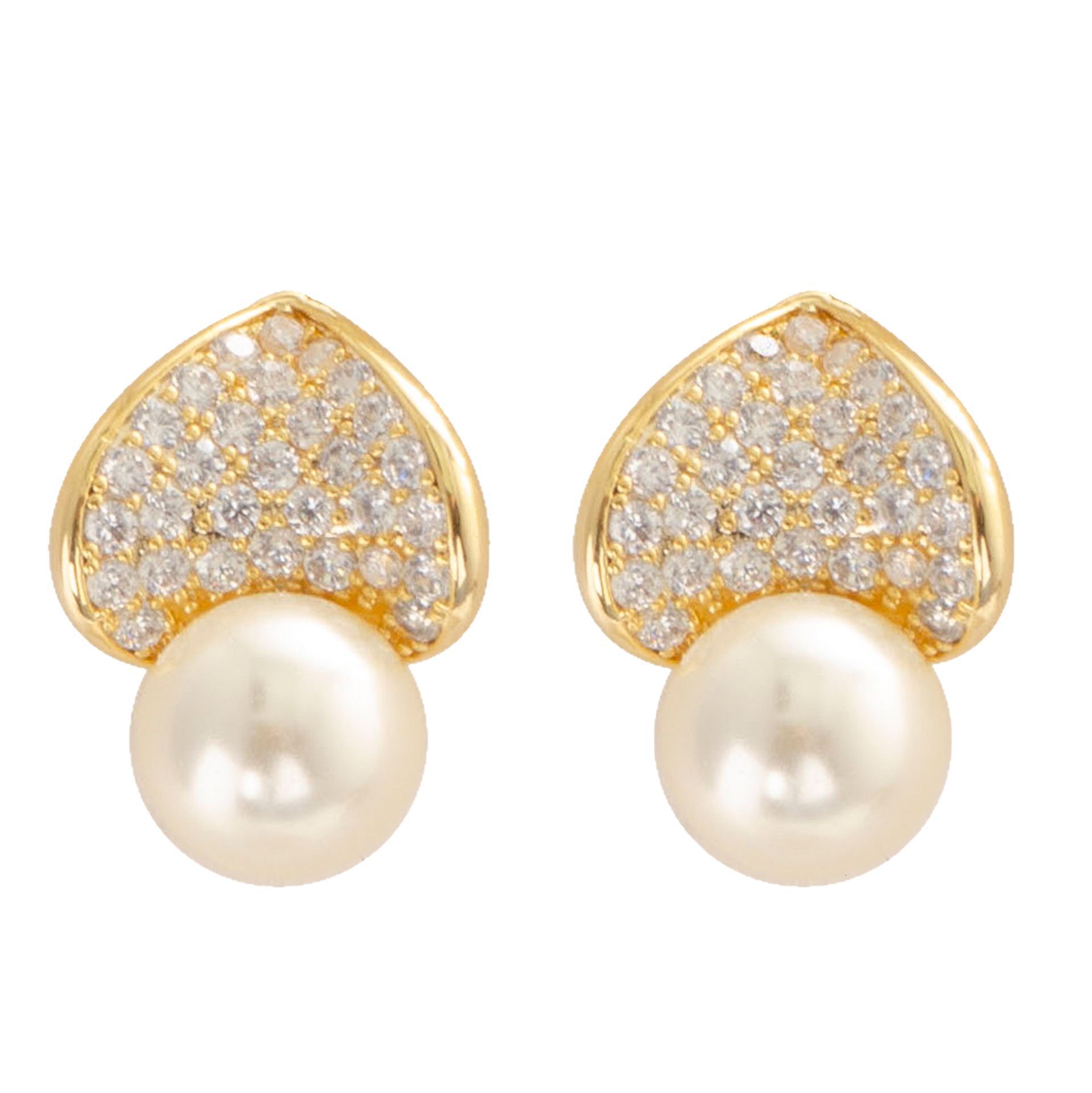 Korean Version Exquisite Fashion Style Inlaid Zircon Imitation Pearl Earrings for Women High-end Light Niche Sier Needle Ear Jewelry