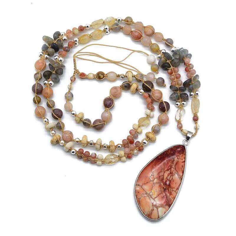 Luxurious Adjustable Natural Stone Agate Bead Handmade Jewelry Necklace for Women and Men Gift