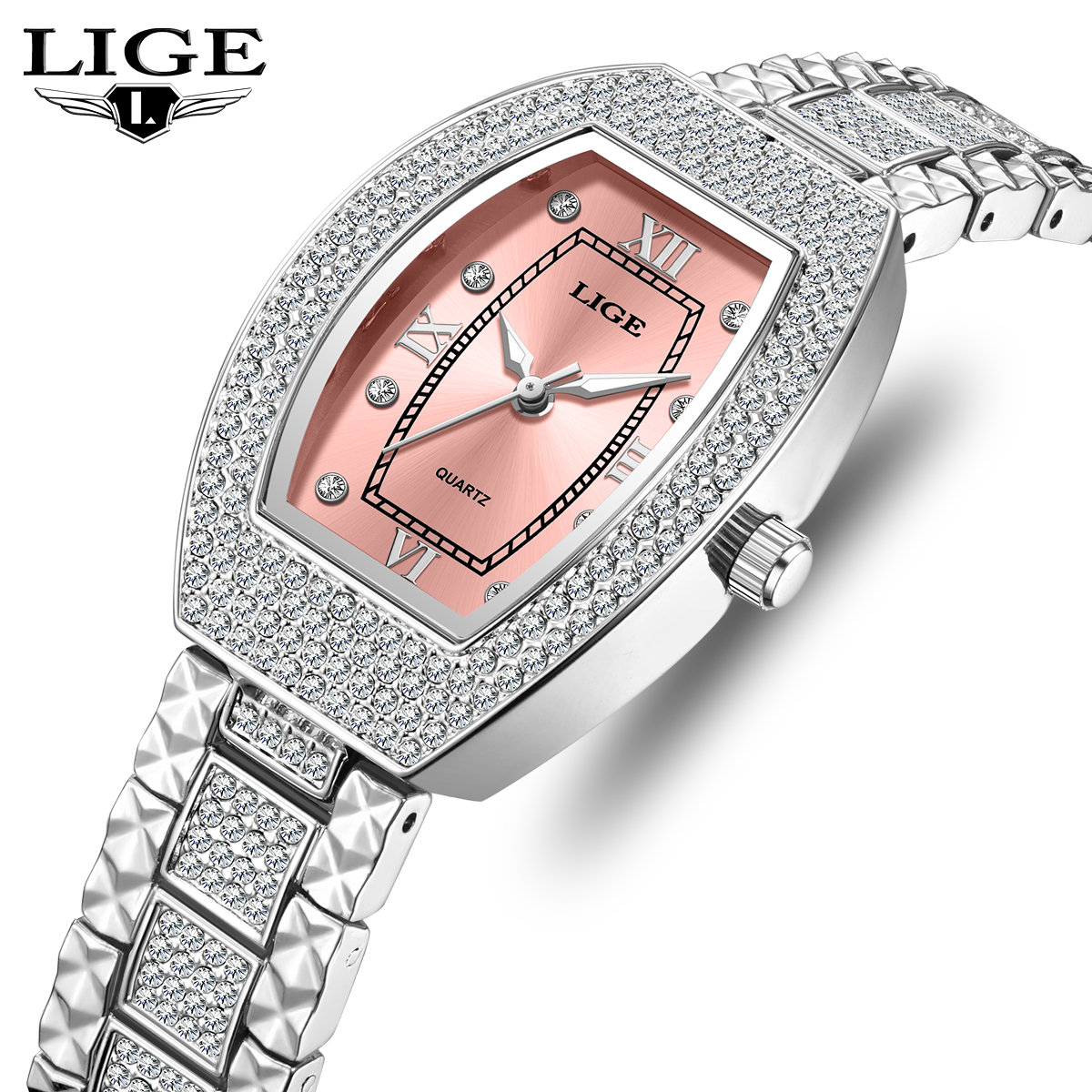 2025 Fashion Ladies Latest Waterproof Casual Clock Quartz Diamond Watch