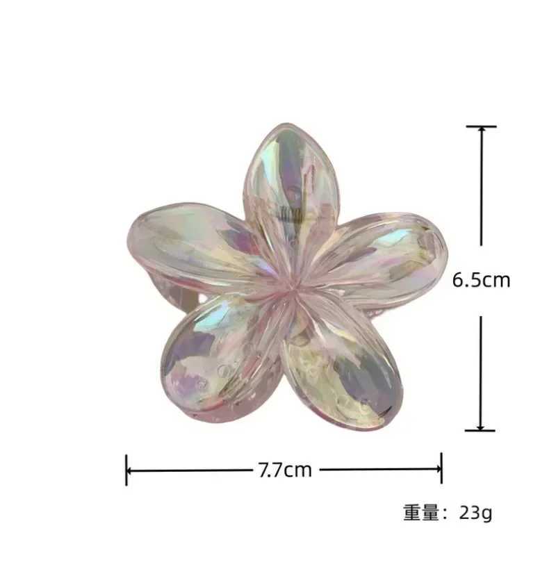 Hairpin Flower Hair Clip Cute Grab Clip Plastic Large Hair Claw Beach Headwear Hair Accessories Transparent Hair Clip Female Y250707