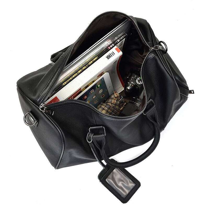 Genuine Men Women Cow Leather Carry On Lage Travel Shoulder Male Female Weekend Duffle Bag