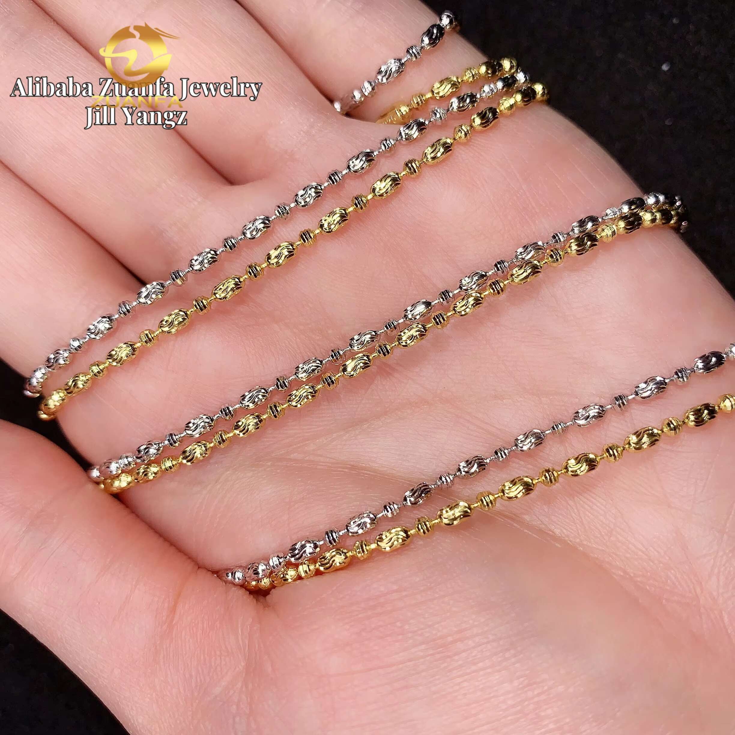 Affordable 2mm 4mm Moon Ice Bead Chain Plain 925 Silver Necklace Bracelet NO Moissanite Chain Rope Chain Milk Cut