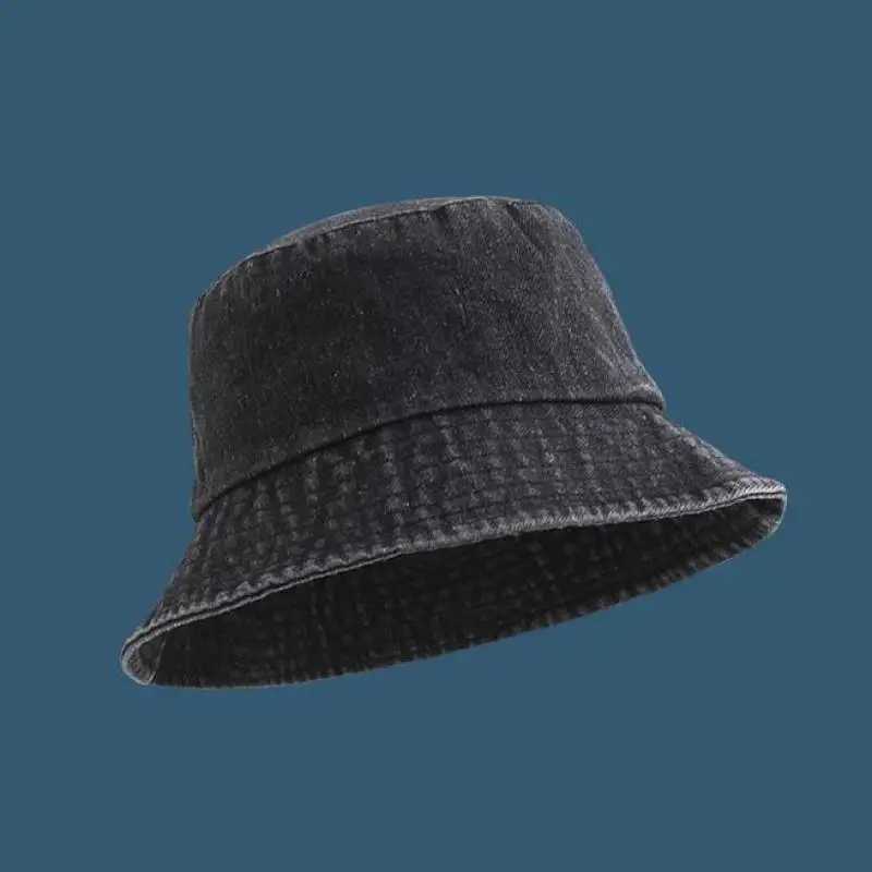 Womens Washed Denim Bucket Hat Spring Summer Fashion Unisex Casual Trendy Fisherman Cap Men Sunshade Breathable Korean Style Y250707