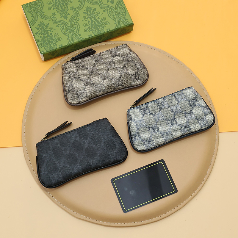 5A Designer wallet luxury Card Holder Mini Wallet cardholder Genuine Leather plaid style Key Chain wallet women with original box coin purse Passport folder with box