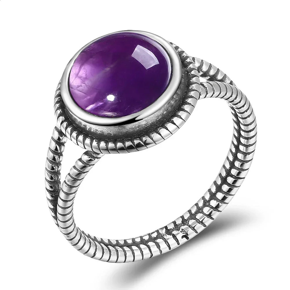 Arrival Vintage Natural Amethyst Rings For Women S925 Silver Jewelry With Stones Anniversary Gift 250624