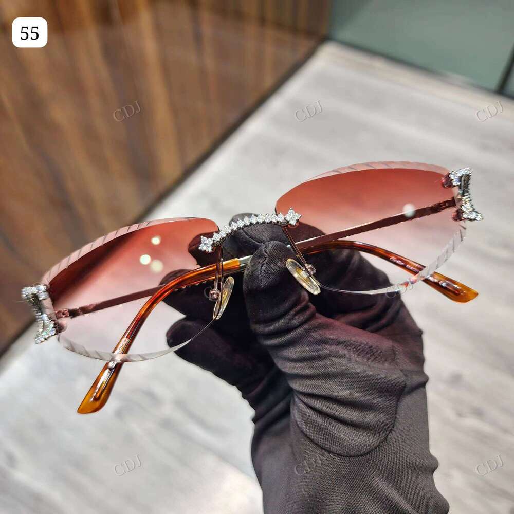 New Arrival Sunshade Glasses for Men and Women Gradient Cutting Lens Silicon Stone Frame Sunglasses Transparent