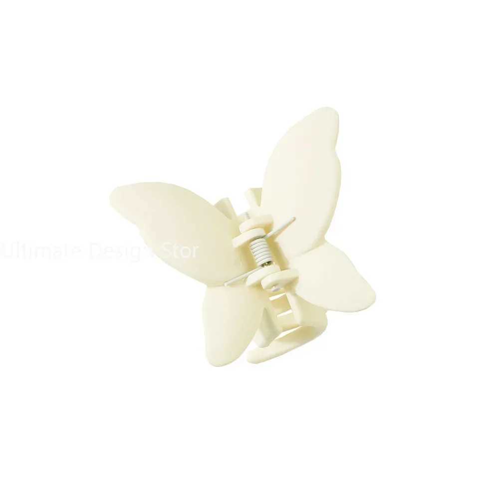 Matte Butterfly Hair Claw Solid Simple Ponytail Holders Barrettes Sweet Fairy Hair Clip Elegant Hairpin Claw Styling Accessories Y250707