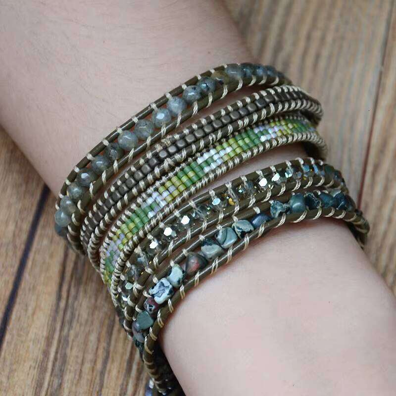 Natural Stone Miyuki Bead Handmade Classic Bohemian Multi-layer Packaging Bracelet