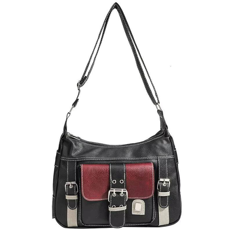 Y2K Vintage Crossbody Womens Tote High Quality PU Leather Shoulder Hip Hop Messenger Bag Female Large Handbag Commuter ddmynov