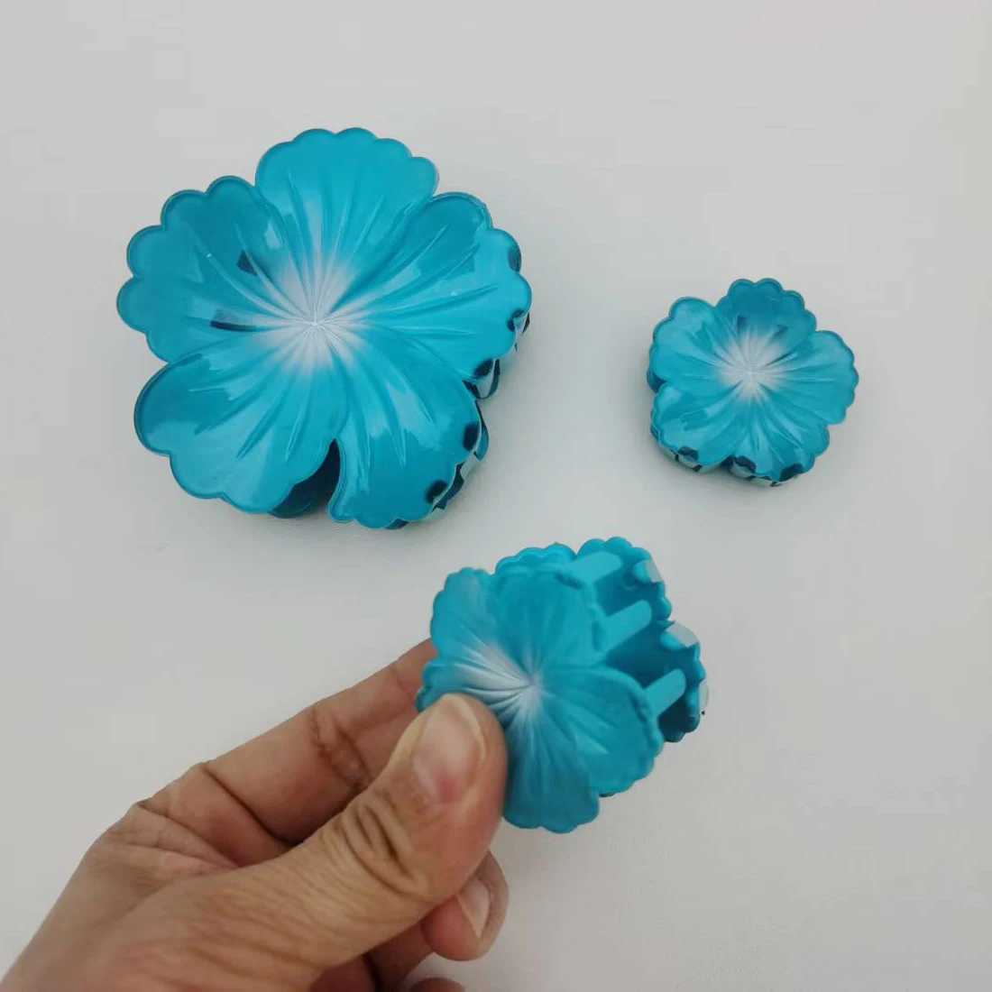 3pcs/set Floral Hair Claw Clips Set for Women Spring Beach Kawaii Hair Accessories Bauhinia Flower Clips Cute Summer Essentials Y250707