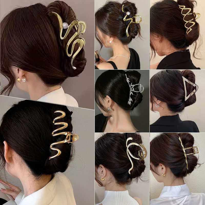 Fashion Metal Star Hair Claw Clips for Women Girls Clamps Korea Geometric Hair Crab Hairpins Hairgrips Hair Accessories Y250707