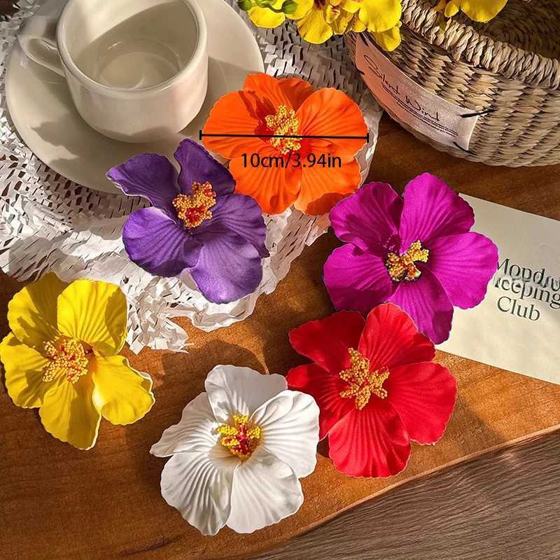 6PCS/3PCS Hawaiian-style Hibiscus Hair Clips Artificial Flower Headwear Suitable for Seaside Vacations Party Decorations Y250707