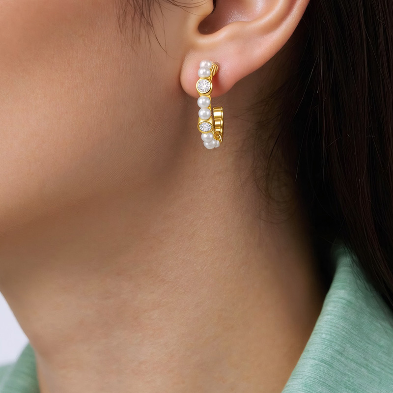 Spirit bait earrings elegant temperament small fragrant wind earrings simple versatile fashion earrings female SW0076