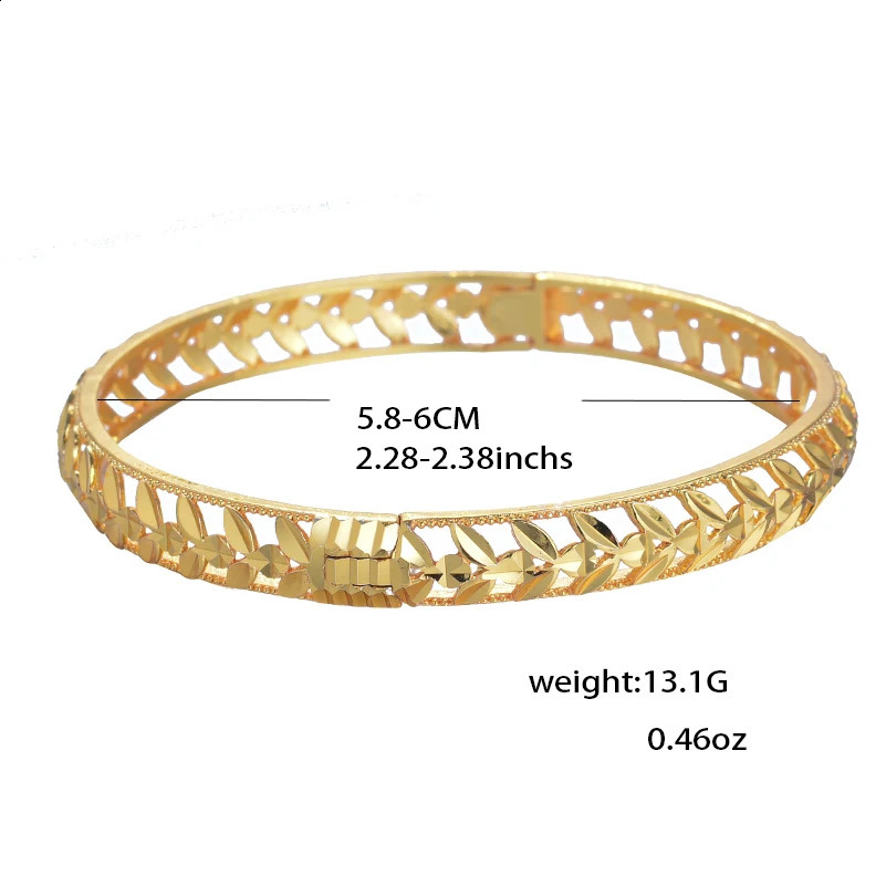 24k Dubai Gold Plated Bangles Luxurious Exaggerated Flower Fashion Bracelet Party Jewelry 250707