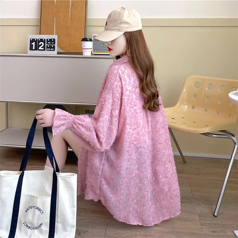 Vintage Sunscreen Women Summer Thin Coat Loose Cardigan Shirt Sun-Protective Clothing Long Sleeve Windbreaker Top Female Y2k 250703