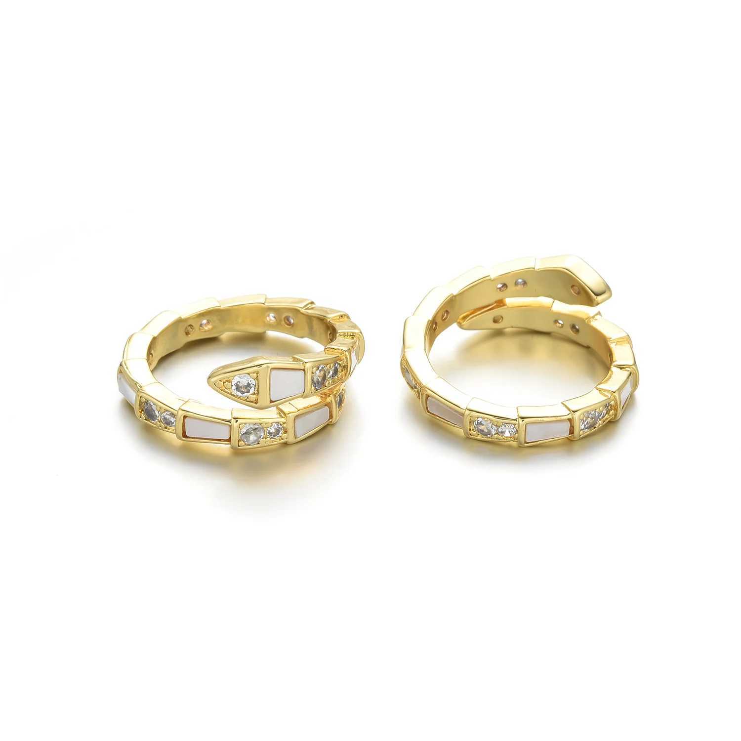 New Fashion Adjustable Zircon Rings For Women Men Copper Open Gold Plated Ring New Vintage Animal Aesthetic Jewelry womens ringsXJ250707