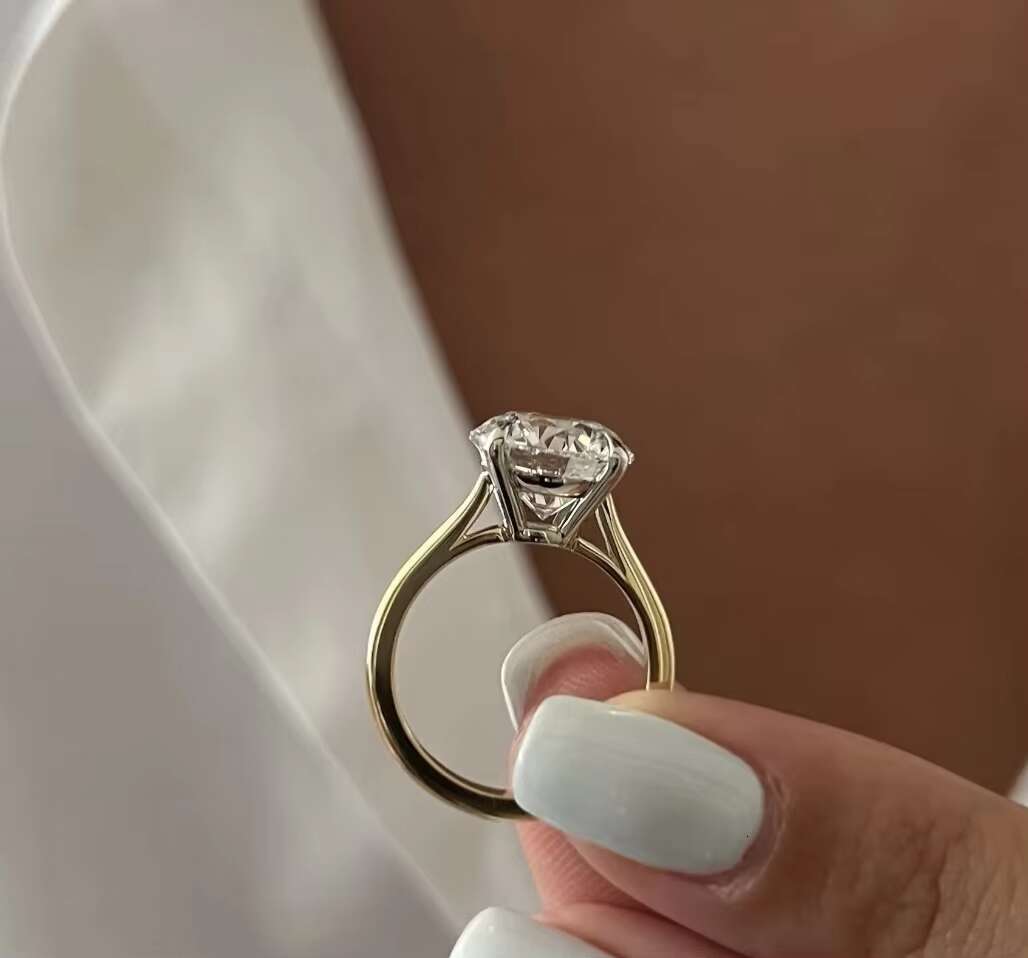 Anster Jewelry IGI Lab Diamond Ring 3.0ct Round Diamond 18k Gold Ring Engagement Wedding Band Classic Gift Band
