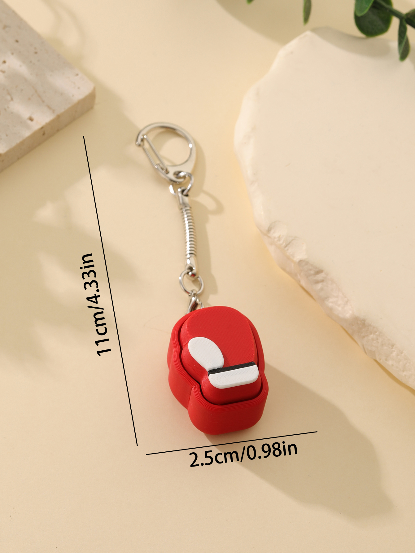 3D printed boxing glove keychain - Adult stress relief toy, with a portable anxiety relief gadget featuring a clickable keyboard design