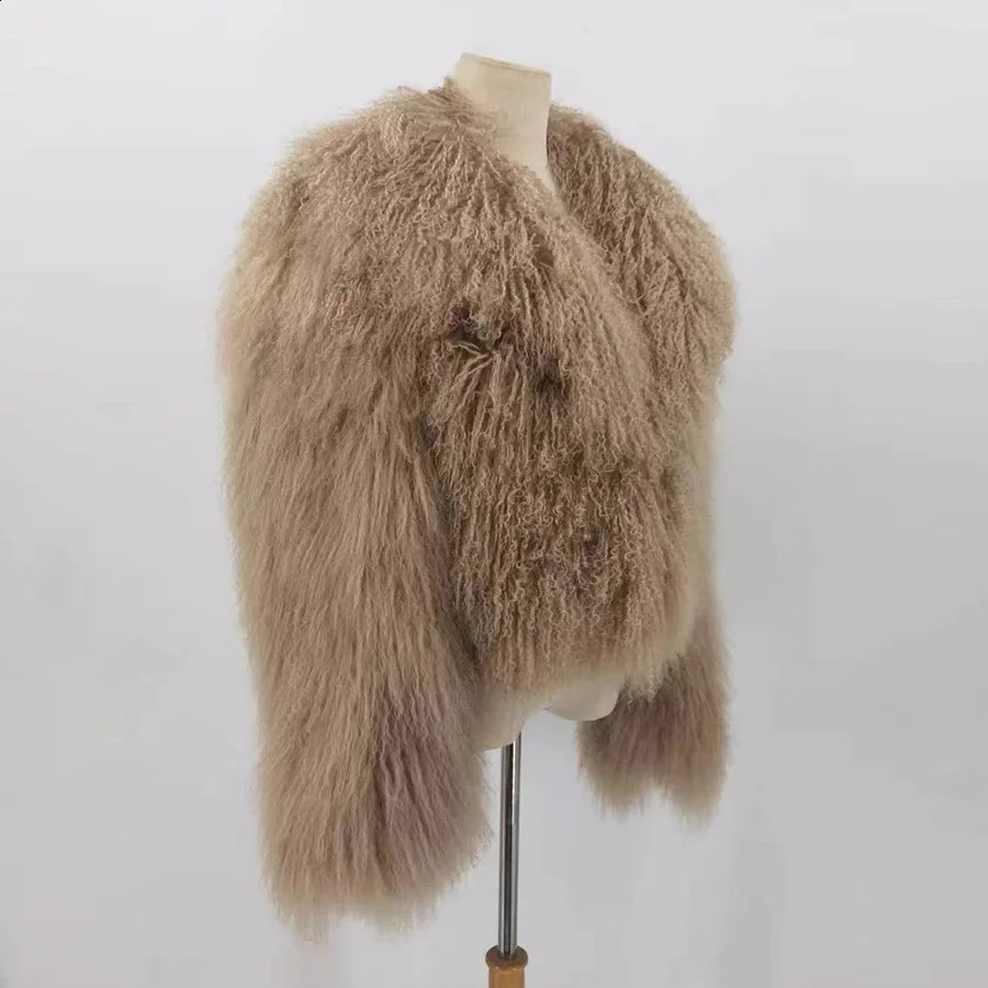 Arrival Women Mongolian fur Winter Coat High Quality Fashion Jacket Thick Fur 250703