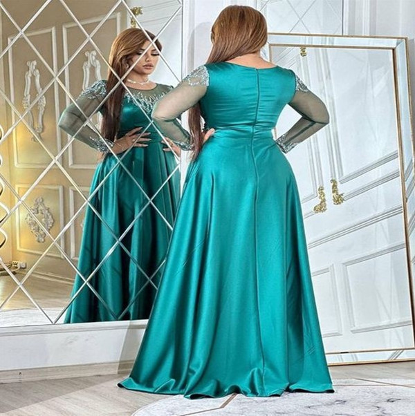 Nov Aso Ebi Arabic A-line Sequined the Bride Dresses Sexy Satin Evening Prom Formal Party Birthday Celebrity Mother of Groom Gowns Dress 0708