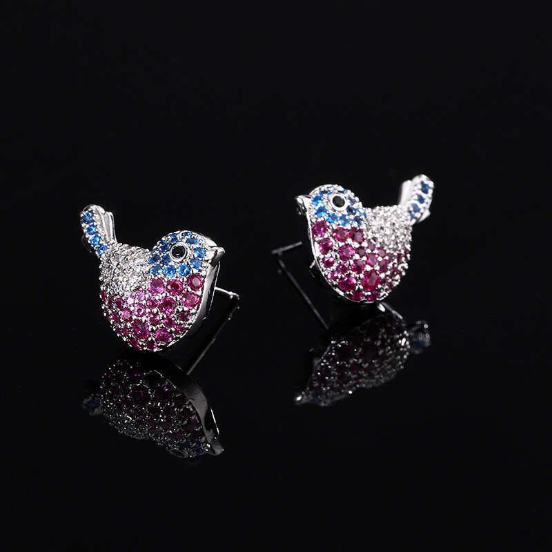 New Style Jewelry Magpie Announcement Cute Bird S Sier Needle Earrings Fashion Commuting Versatile Women's 892