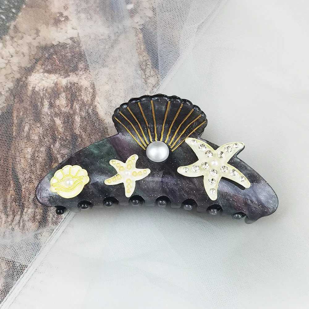 YHJ Underwater World Hair Claw Shell Starfish Creative Design Acrylic Hair Claw Clips Hair Accessories for Women Girls Y250707