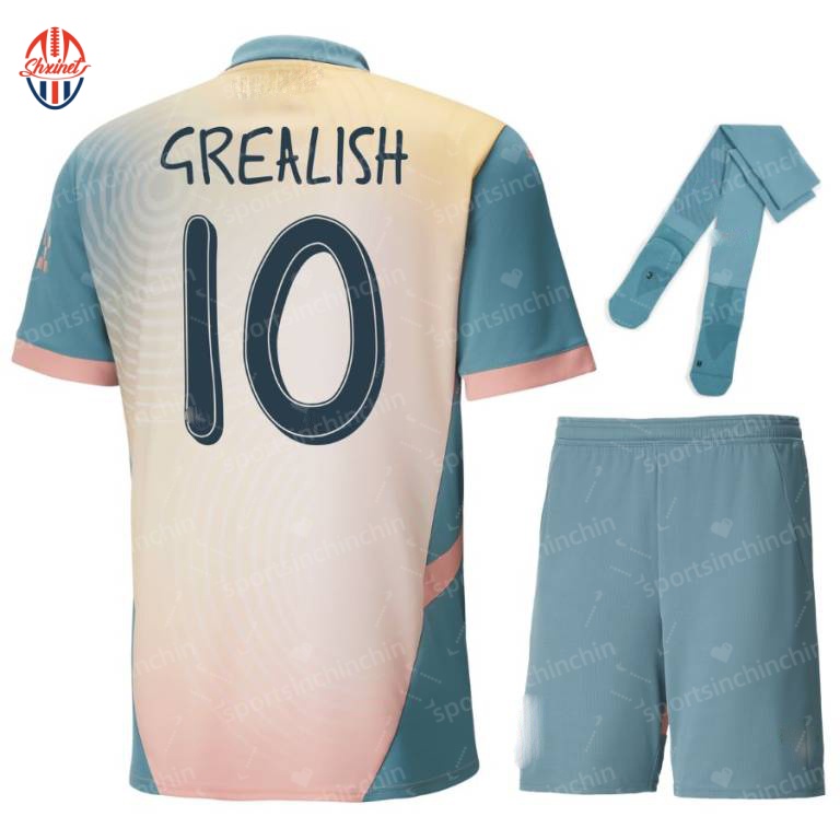 2526 Season Home Soccer Jerseys 9 Harland 17 De Bruyne Foden 47 Children's Kit Soccer Jerseys 10 Gralish 11 Doku Kindergarten Training Sports Mat
