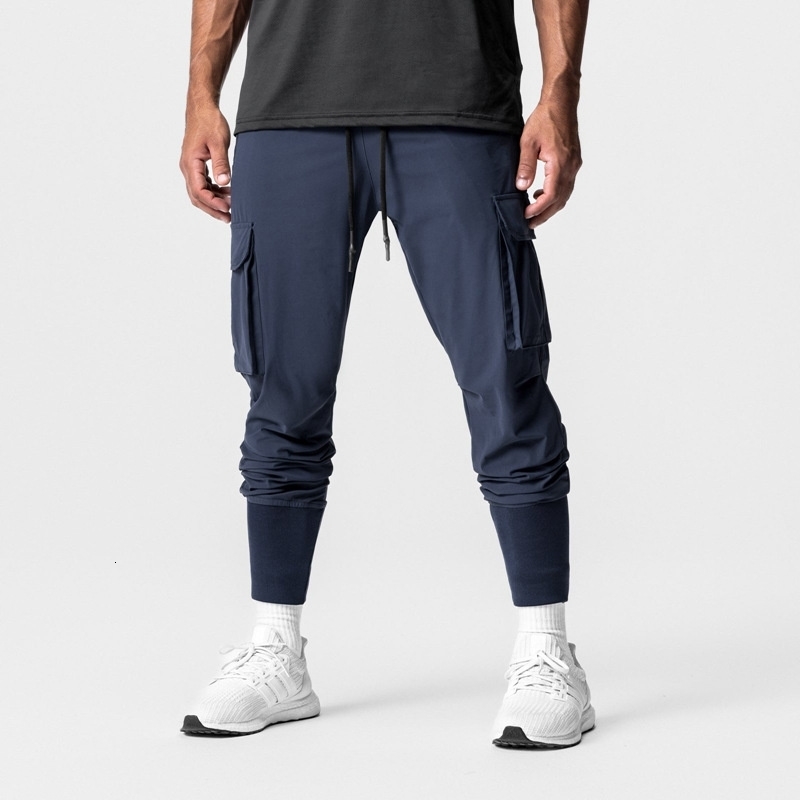 Cargo Pants Gym Mens MultiPocket Straight Bottom Sports Fitness Men Casual Trousers Track 250611
