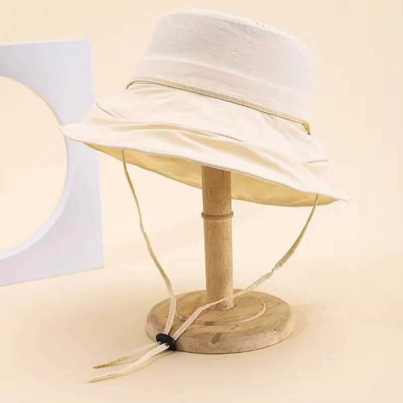 2023 Womens Bucket Hat Spring Summer Windproof Sunshade Fisherman Cap Female Sunscreen Sun Hat Cloth Foldable Sunhat New Y250707
