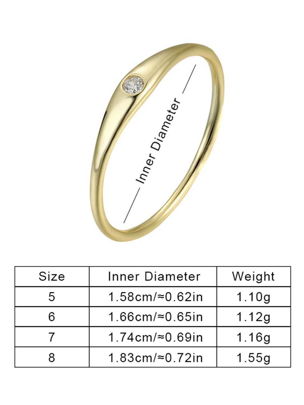 Simple Fashion Sterling Silver 925 Jewelry Ring Fine Rings Plain Single Zircon Finger Rings Jewelry Women Gold Plated XJ250707