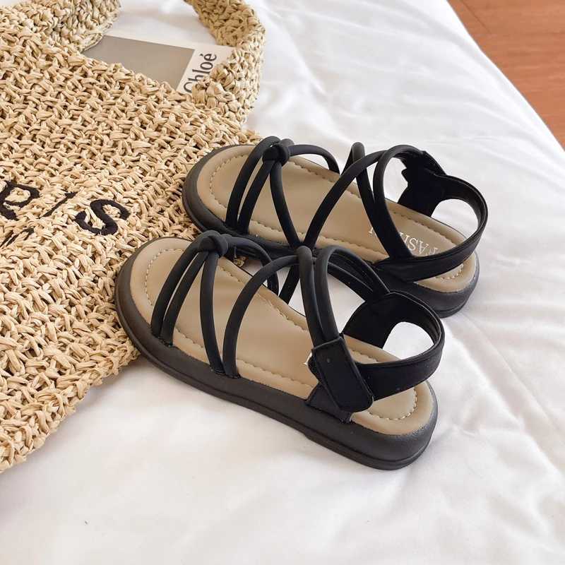 2025 Girls Chic Sandals Summer Brand New Children Beach Shoes Princess Sweet Gladiator Sandals Open Toes Elegant Temperament R250707