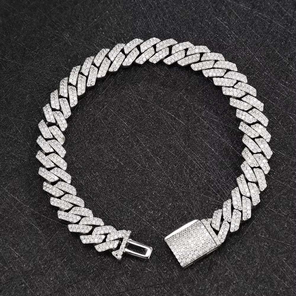 2025 Trendy Mens Hip Hop Cuban Chain Necklace Custom S925 Silver with Lab-Grown Moissanite Wholesale Jewelry