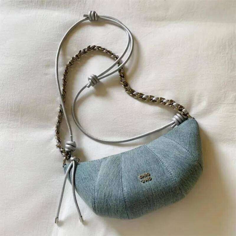 JIAERDI Retro Denim Hobos Bags Purse Women Hot Girls Chain Chic Light Blue Messenger Female Haruku Aesthetic Crossbody Bag