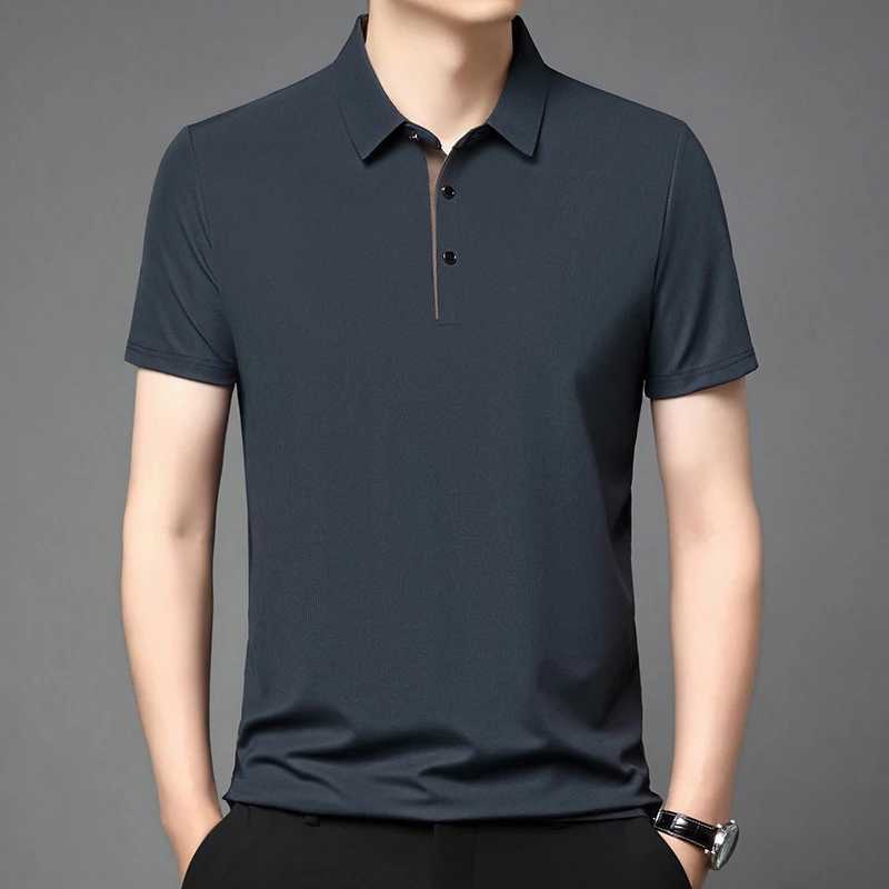 2025 Summer Fashion New Short Sleeve High-End Mens Lapel Golf Casual Polo Shirt High-Quality Comfortable Breathable T-Shirt Top Y250707 Y250707