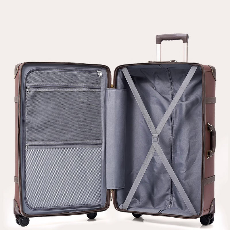 Retro luggage for men 28 inch large capacity travel suitcase 24 inch leather suitcase and 20 inch luggage case for women