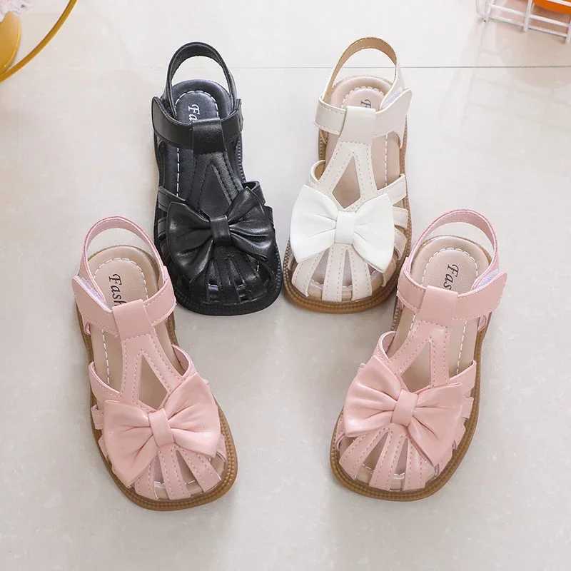2025 Spring Sandals for Girls Peep-toe Breathable Bow-knot Princess Children Fashion Soft Summer Girls Sandals Cute Versatile R250707