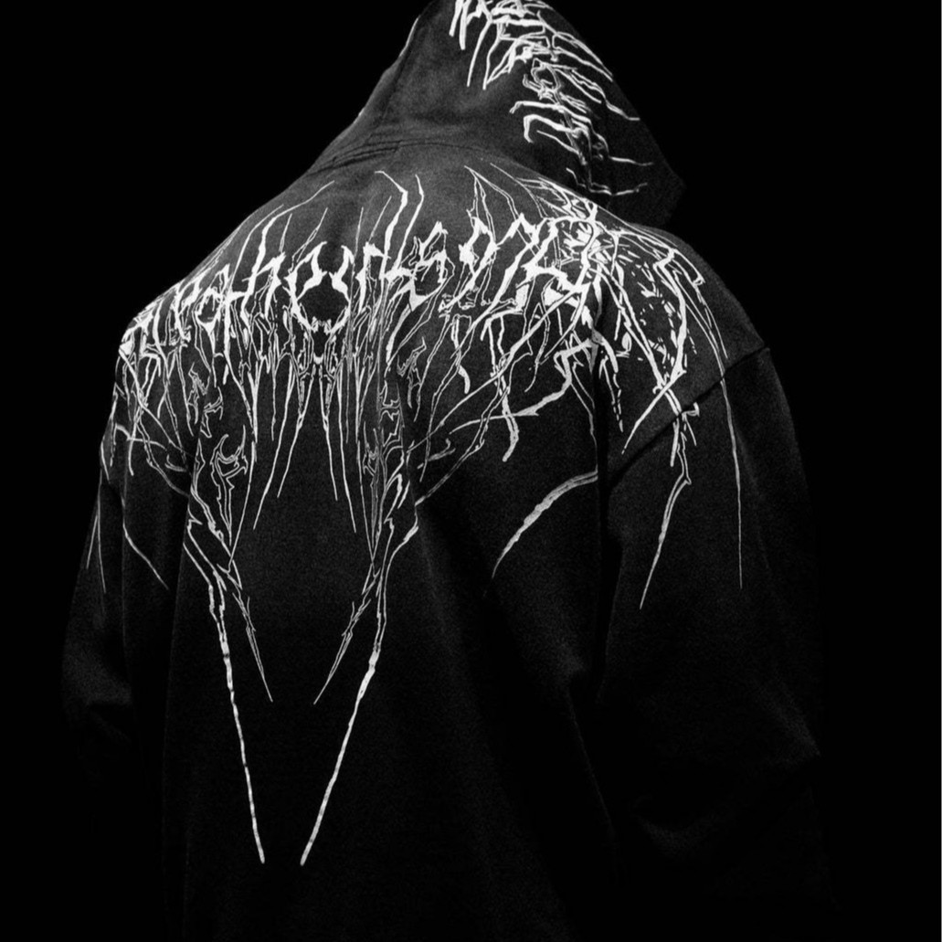 Breathedivity American Street BD Sports Fitness Loose Large Print Woolen Hoodie 250513
