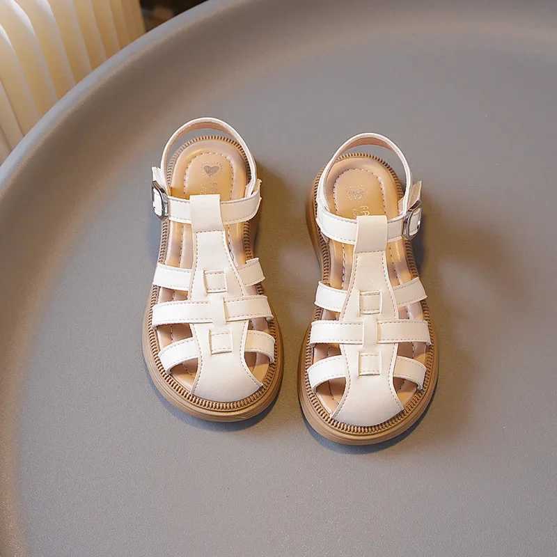 Childrens Summer Sandals Solid Color Toddler Girls Casual Braided Style Beach Shoes Fashion Kid Cut-outs Flat Sandals Versatile R250707