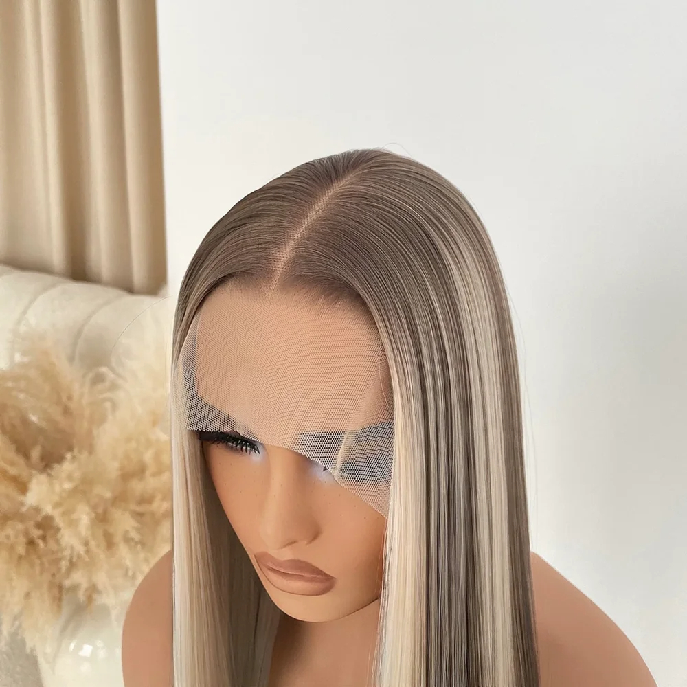 Peruvian Lace Frontal Wig Simular to Really Human Hair Wig Bone Straight 13x4 Lace Front Wig HD Transparent for Women Black/Red Synthetic Wig Pre Pluc