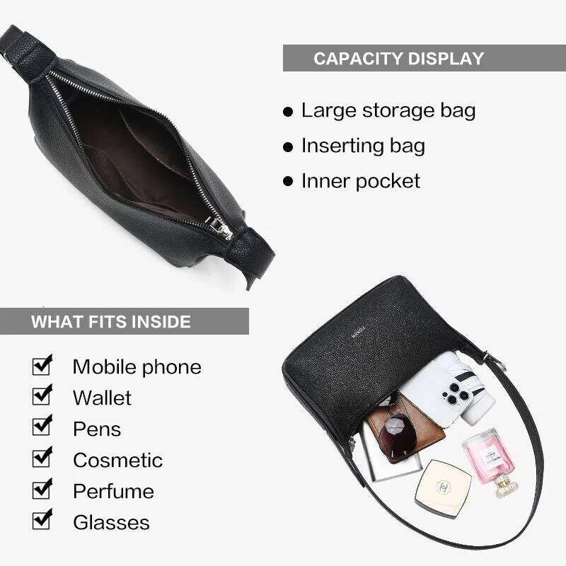 FOXER Casual Women Shoulder Underarm 2025 New Summer Hobo Female Crossbody Handbag Purse With Pillow Bag As Gift