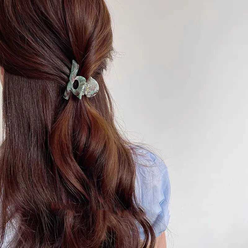 Vintage Acetate Print Small Hair Claw For Women Girl Sweet Hair Ornament High Grade Hair Accessories Claw Clip Hair Clip Hairpin Y250707