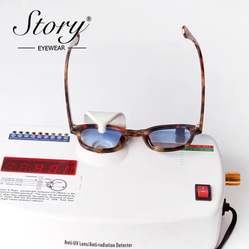 STORY Vintage Rivet Tortoiseshell Round Sunglasses Women Men n Retro Yellow Blue Lens Square Sun Glasses S22728 250707
