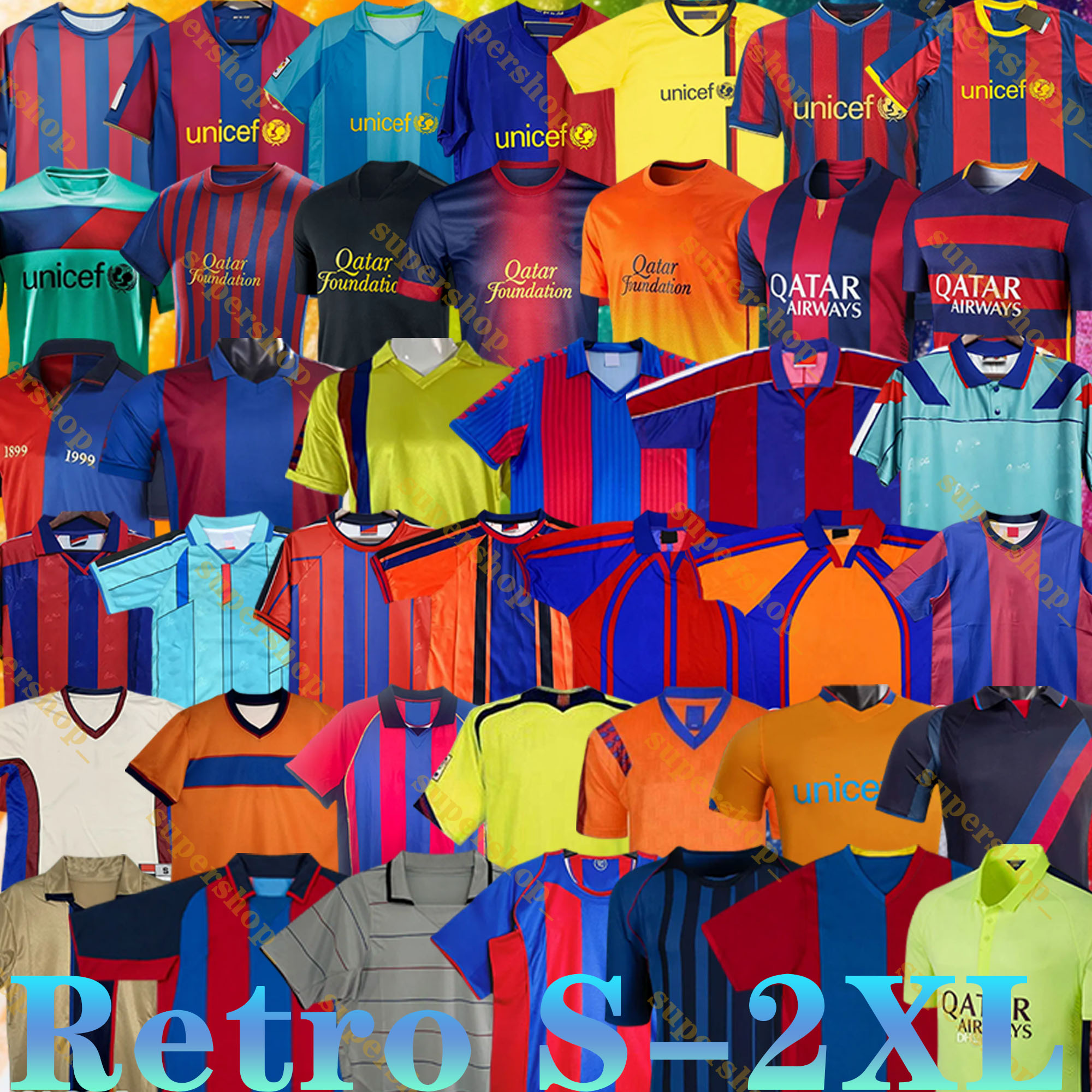 Barcelone Retro Soccer Jerseys RONALDINHO A.INIESTA 01 02 03 04 05 06 07 08 09 10 11 12 13 14 15 16 17 18 19 vintage football shirt T NEYMAR JR XAVI 2006 2007 2008 2009 2010 11 00