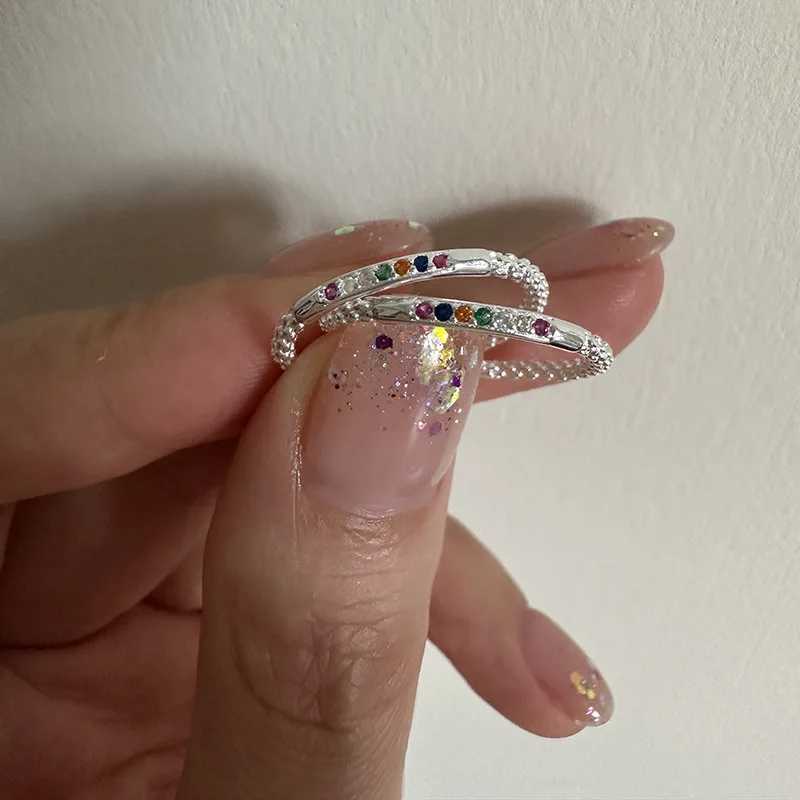New in 925 Sterling Silver Color Zircon Adjustable Womens Ring Wedding Female Jewelry Wholesale XJ250707