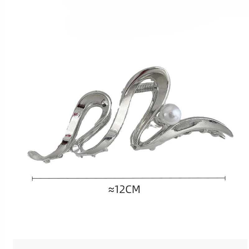 Ruoshui Woman Large Elegant Metal Silver Washing Face Hair Claws Novelty Hairpins Punk Style Barrettes Girls Hair Clips Hairgrip Y250707