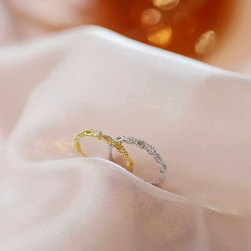 100% Real 925 Sterling Silver Geometric Cross Line Zircon Opening Adjustable Rings for Women Fine Jewelry Minimalist Accessories XJ250707