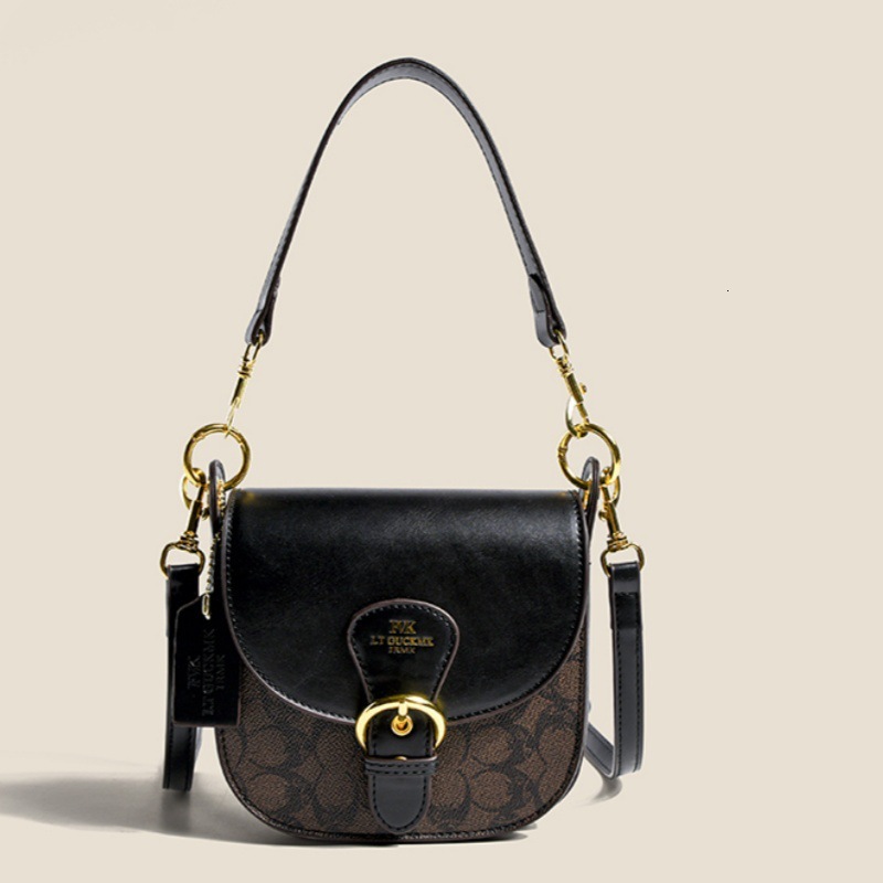 Designer High-End Small for Women 2025 New Printed Saddle Versatile Fashion Underarm Elegant Shoulder Crossbody Light Luxury Women's Bag